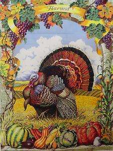New Thanksgiving Turkey Fall Holiday Fabric Wall Panel Country Pumpkin 