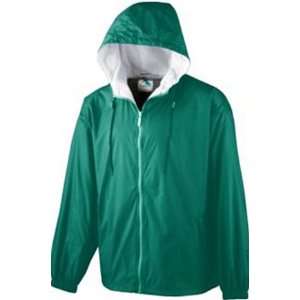 Augusta Hooded Taffeta Jacket/Flannel Lined DARK GREEN AL 