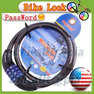   Digit Bike Lock Code Combination Steel Cable Bicycle Motocycle New