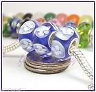 Flower Lampwork Glass Beads fit European Bracelet 1130  