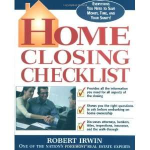  Home Closing Checklist [Paperback] Robert Irwin Books