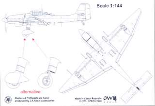 Owl Decals 1/144 JUNKERS Ju 87D/G STUKA LANDING GEAR Resin Conversion 