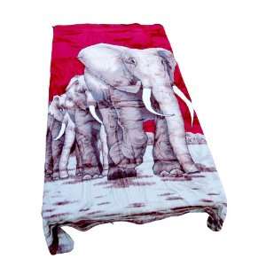  Soft Queen Size Korean Mink Blanket   Elephant Pack Print 