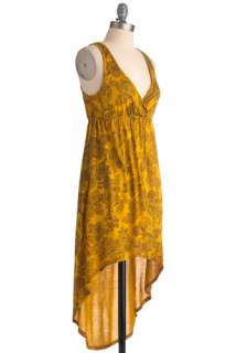 Middle of the Rose Dress   Short, Yellow, Black, Floral, Casual 
