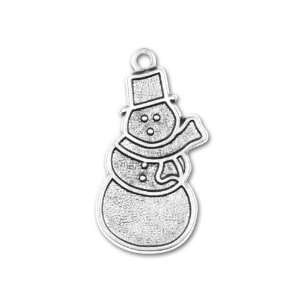  Antique Silver Plated Snowman Charm Arts, Crafts & Sewing