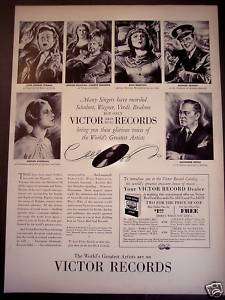  Flagstad, Rose Bampton VICTOR Red Seal Records vintage MUSIC Ad  