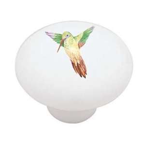Hummingbirds Flight Decorative High Gloss Ceramic Drawer Knob  