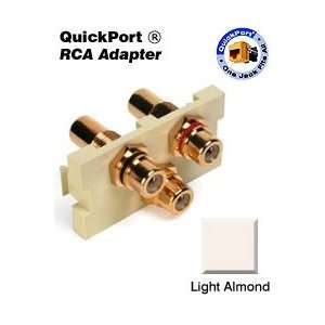   41292 3RT 3 Port RCA Adapter MOS Insert   Light Almond
