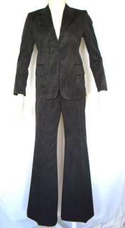 GUCCI Black BELL BOTTOM Pant Suit US 10   12 EURO 42  