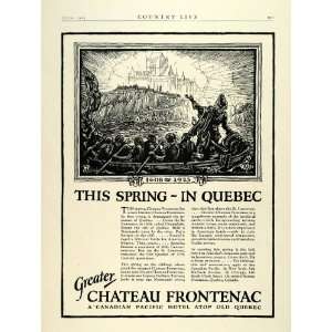 1923 Ad Chateau Frontenac Hotel Quebec Canada Spring Resort Ormiston 