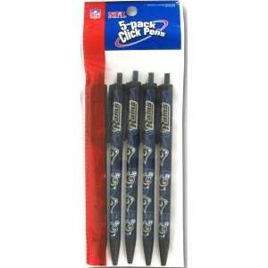 St. Louis Rams Retractable Click Pens   5 Pack