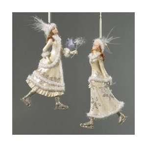 Club Pack of 12 Victorian Winter Ice Skating Lady Christmas Ornaments 