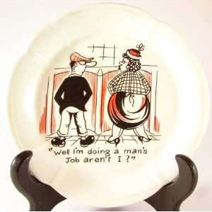 Vintage risque humourous ashtray or pin dish Well Im doing a mans 