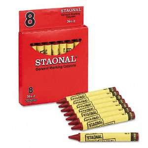  Crayola  Staonal Marking Crayons, Wax, Red, Eight per Box 