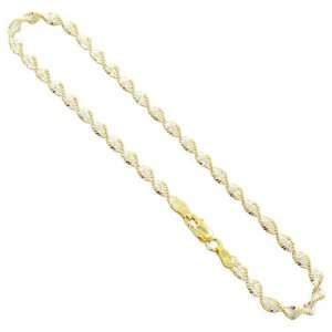   Gold Twisted 3mm Vermeil Chain Anklet 9 Secure Lobster Clasp: Jewelry