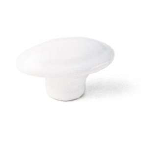   Ceramic 1 3/8 Inch Maximum Width Oval Knob, White
