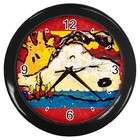 Carsons Collectibles Black Wall Clock of Art Deco Snoopy with 