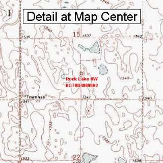 USGS Topographic Quadrangle Map   Rock Lake NW, North Dakota (Folded 