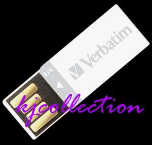 Verbatim 4GB 4G USB Flash Drive Mini Slim WHITE Clip it  