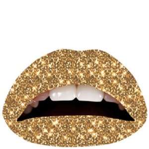 Temporary Lip Tattoo  Gold Glitter Beauty