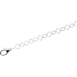  Sterling Silver Trace Square Chain Bracelet 7 Inch 