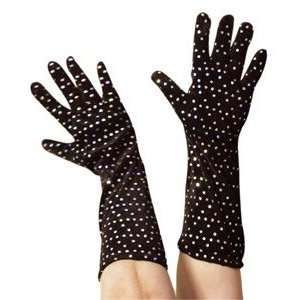 Pams Fancy Dress Long Black Spotty Gloves Toys & Games