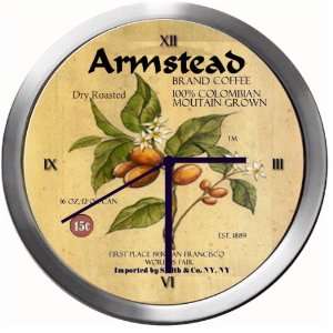  ARMSTEAD 14 Inch Coffee Metal Clock Quartz Movement 