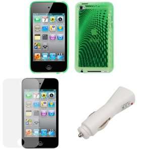  GTMax USB Rapid Car Charger + Melody Green Gel Cover Case 