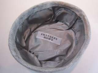 Vintage Ladies Hat 1960s Designer Franklin Row Toque Grey Plaid Wool 