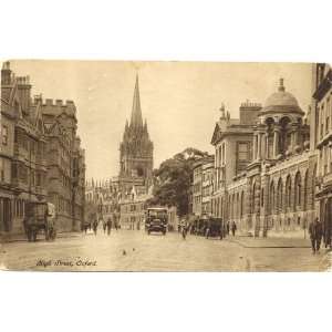   1920s Vintage Postcard High Street Oxford England UK 