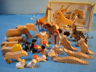 XXL Arche Noah+Tiere Holztiere 30tlg Holz+BONUS NEU+ovp  