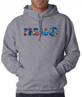 Colorful Peace Symbol 50/50 Pullover Hoodie  