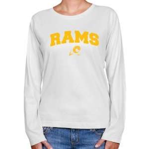  VCU Rams Ladies White Logo Arch Long Sleeve Classic Fit T shirt 