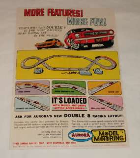 1965 Aurora slot cars ad page ~ DOUBLE 8 LAYOUT  