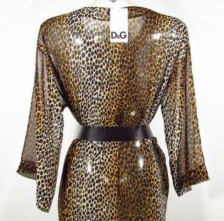 DOLCE GABBANA Leopard Kleid Tunika Kimono Dress D&G NEU  