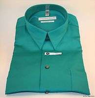Geoffrey Beene Mens Dress Shirt L 16 32/33 Kelly Green 353 
