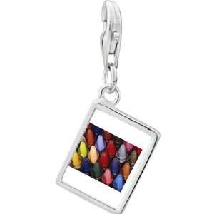 Pugster 925 Sterling Silver Crayons For Children Photo Rectangle Frame 