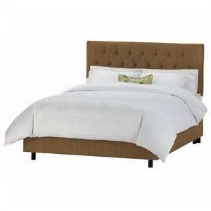  Tufted Bed in Shantung Khaki Size Twin