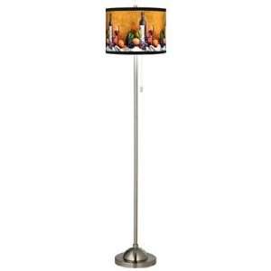  Giclee Wine And Fruit Brushed Nickel Pull Chain Floor Lamp 