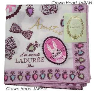   Paris Handkerchief / Mini Scarf Rabbit Amitie Pink JAPAN  