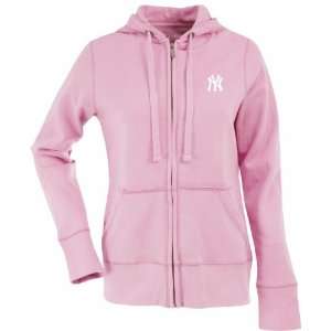   Yankees Womens Zip Front Hoody Sweatshirt (Pink)
