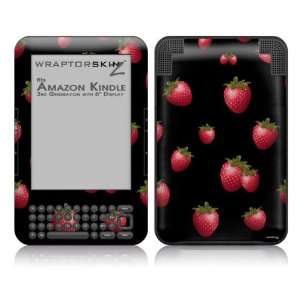   Kindle 3 (with 6 inch display)   Strawberries on Black by WraptorSkinz