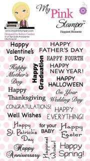 HAPPIEST MOMENTS My Pink Stamper Clear Acrylic Stamp Set  