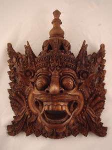 12 Rare Bali Suar Wood Barong BOMA God Wall Mask DECOR  
