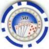 Las Vegas Welcome poker chips roll of 50   Gray 1  