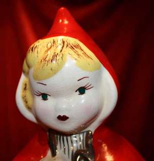 HULL Little Red Riding Hood COOKIE JAR, GENUINE Vintage SIGNED 967 