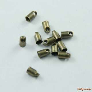 100Pcs Bronze Tone Blunt Necklace End Tip Bead Caps 4×7mm C354  