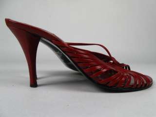 ENZO ANGIOLINI Wine Strappy Open Slides Heels Shoes 6M  