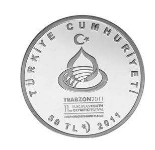 TURKEY 2011, EUROPEAN YOUTH OLYMPIC FESTIVAL COMMEMORATIVE SILVER COIN 