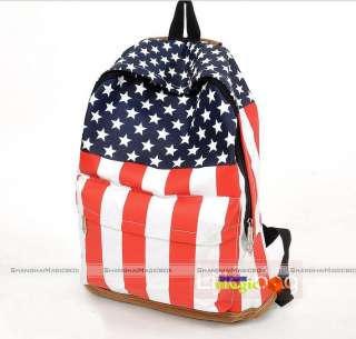 2012 Unisex School Book Campus Bag Backpack UK US Flag  